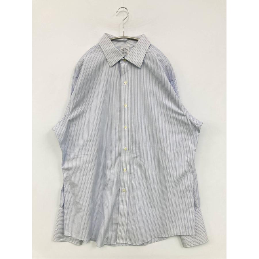 Brooks Brothers ビジネスシャツ 16 1/2-33 スカイブルー コットン ストライプ柄 長袖 レギュラーカラー メンズ | 