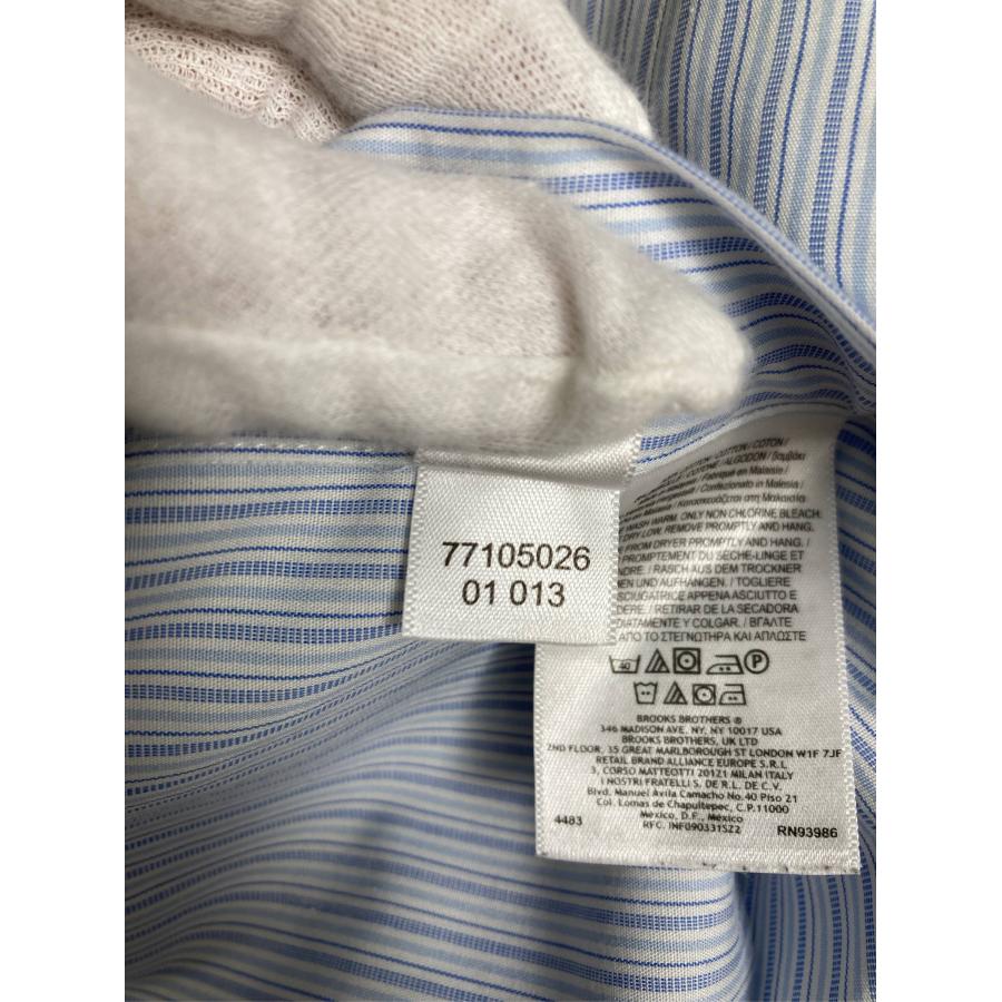 Brooks Brothers ビジネスシャツ 16 1/2-33 スカイブルー コットン ストライプ柄 長袖 レギュラーカラー メンズ |  | 05
