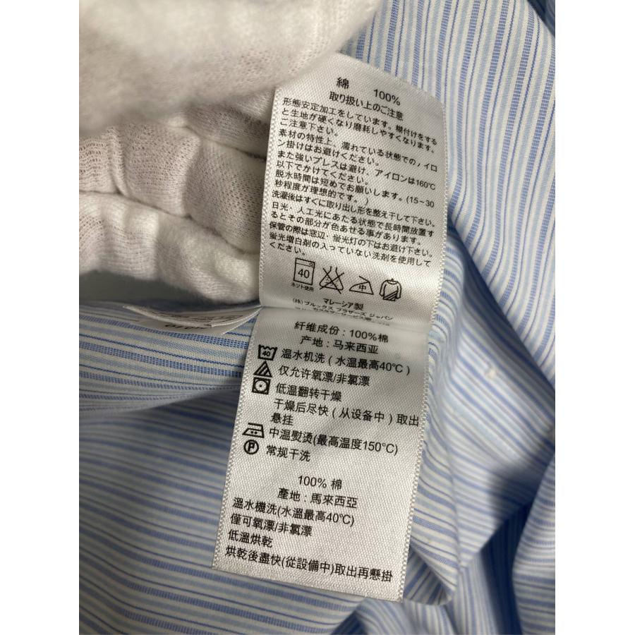 Brooks Brothers ビジネスシャツ 16 1/2-33 スカイブルー コットン ストライプ柄 長袖 レギュラーカラー メンズ |  | 06