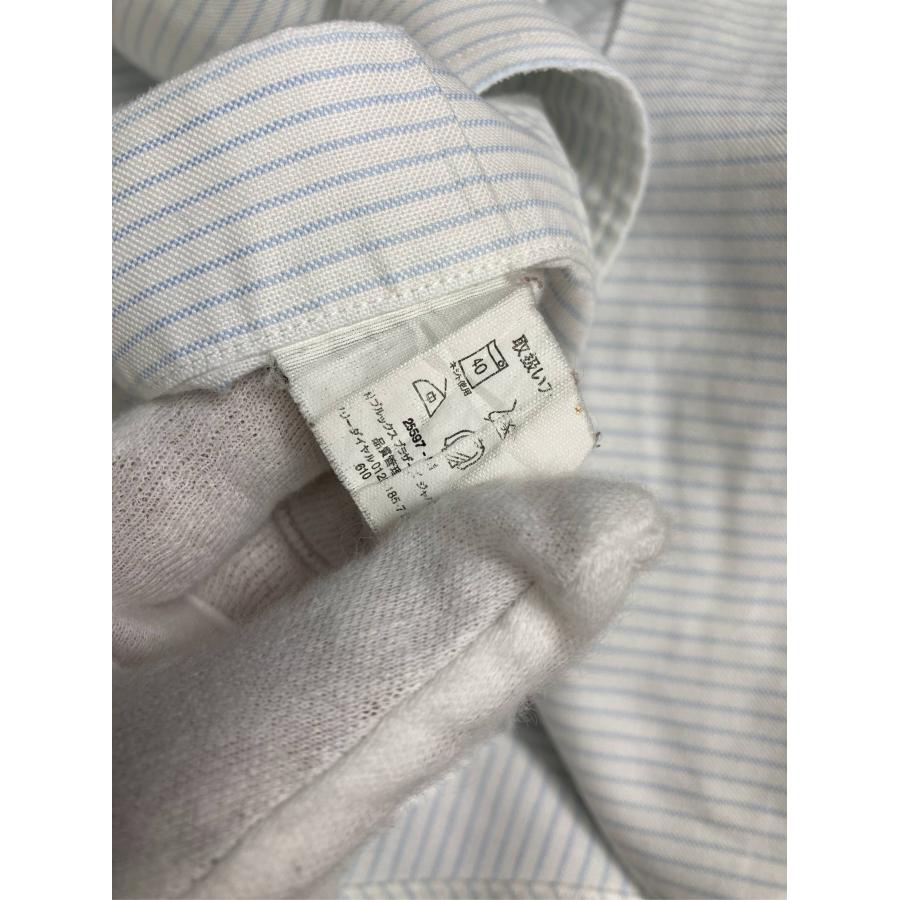 Brooks Brothers ビジネスシャツ 16 ホワイト コットン ストライプ柄 半袖 ボタンダウン レギュラーカラー メンズ |  | 04