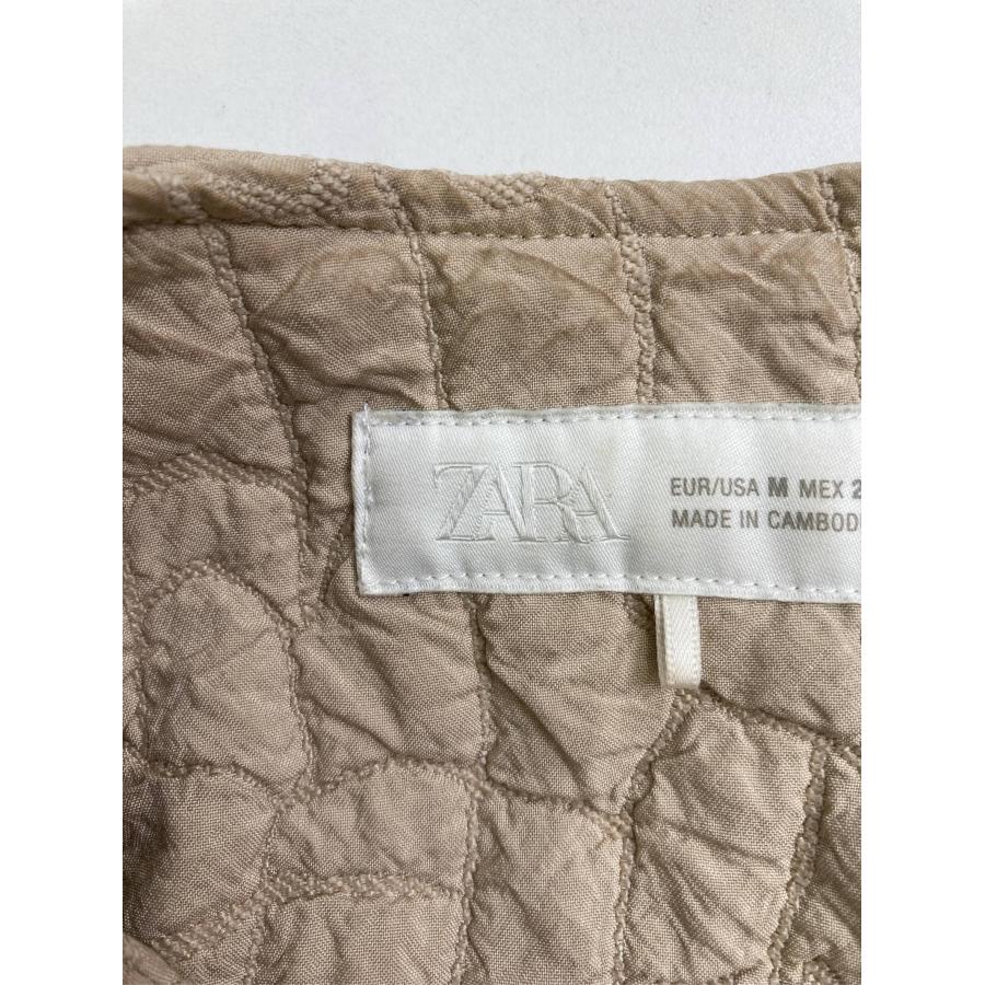 ZARA ザラ ノーカラージャケット USA M ベージュ 無地 キルティング ショート丈 レディース | ZARA | 02
