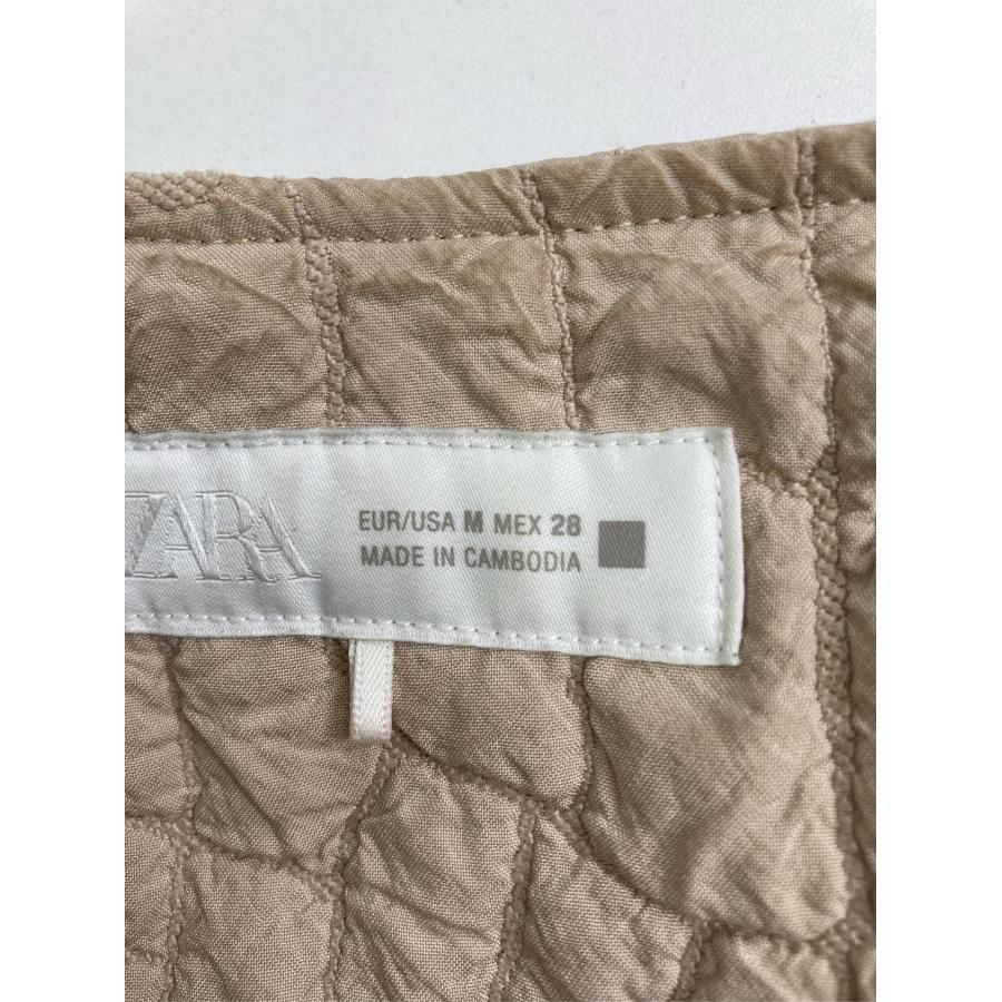 ZARA ザラ ノーカラージャケット USA M ベージュ 無地 キルティング ショート丈 レディース | ZARA | 03