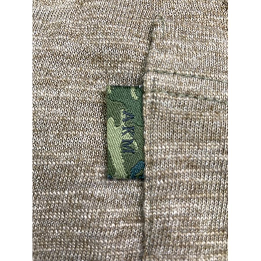 AKM Tシャツ/カットソー M ブラウン Vネック 半袖 ミドル丈 無地 ワンポイント メンズ | AKM | 02