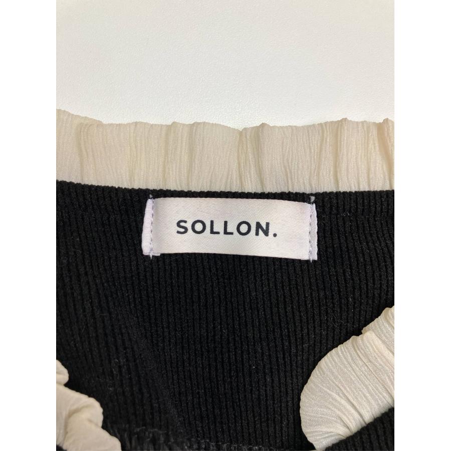 SOLLON. ソルロン ノーカラージャケット F ブラック コットン コーデュロイ 無地 フリル ライン柄 ショート丈 レディース | SOLLON. | 02