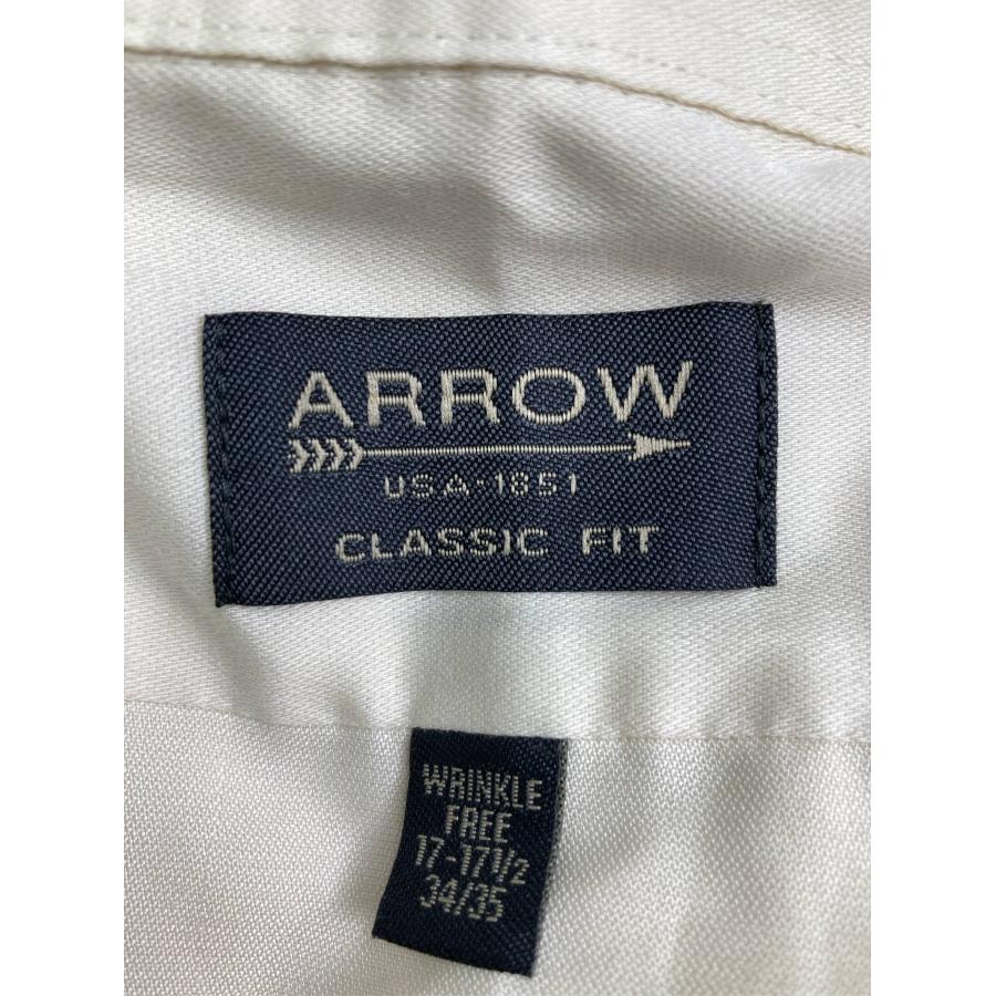 ARROW アロー ビジネスシャツ 17-17 1/2 34/35 ベージュ コットン 無地 長袖 レギュラーカラー メンズ |  | 02