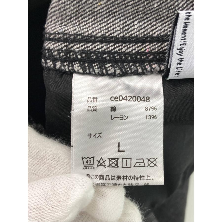 JaVa ジャバ デニムパンツ L ブラック フルレングス 無地 ワンポイント ワイド・ルーズ ストレート ウエストゴム・紐 ヴィンテージ レディース |  | 05
