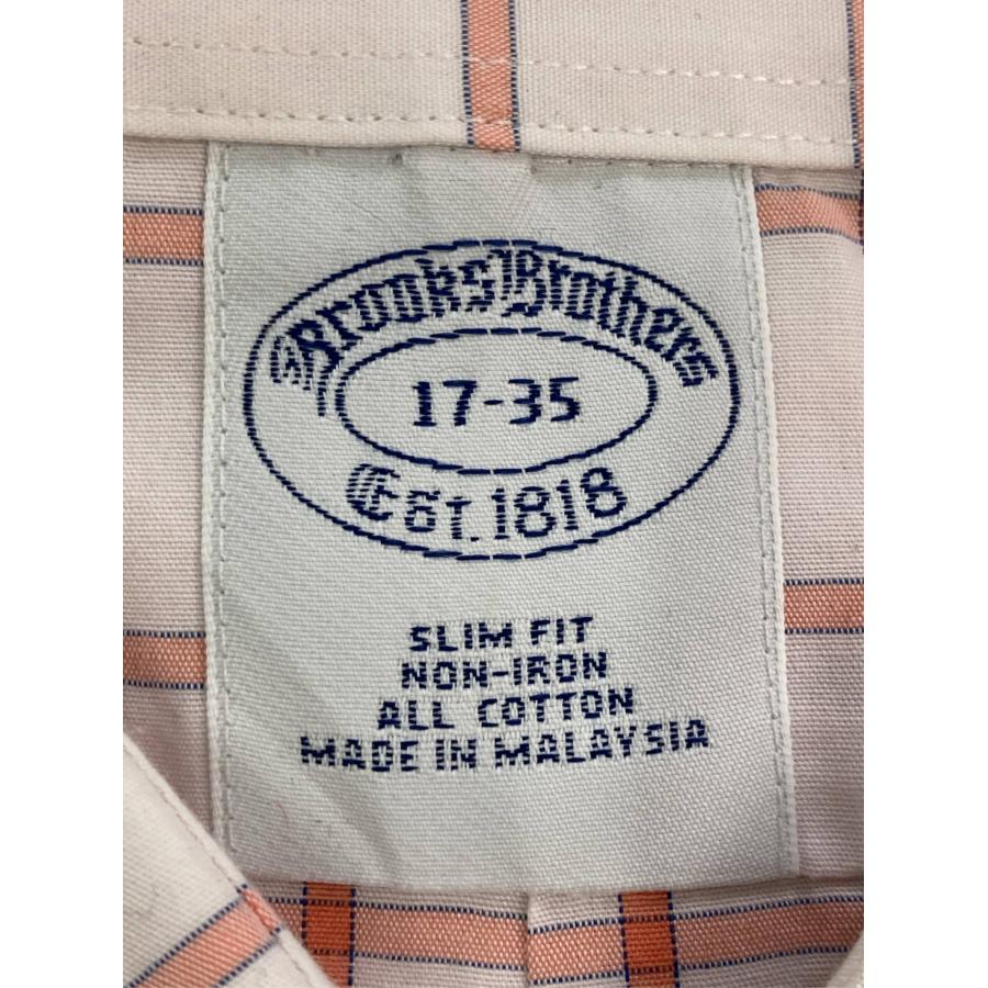 Brooks Brothers ビジネスシャツ 17-35 オレンジ コットン チェック柄 長袖 レギュラーカラー メンズ |  | 02