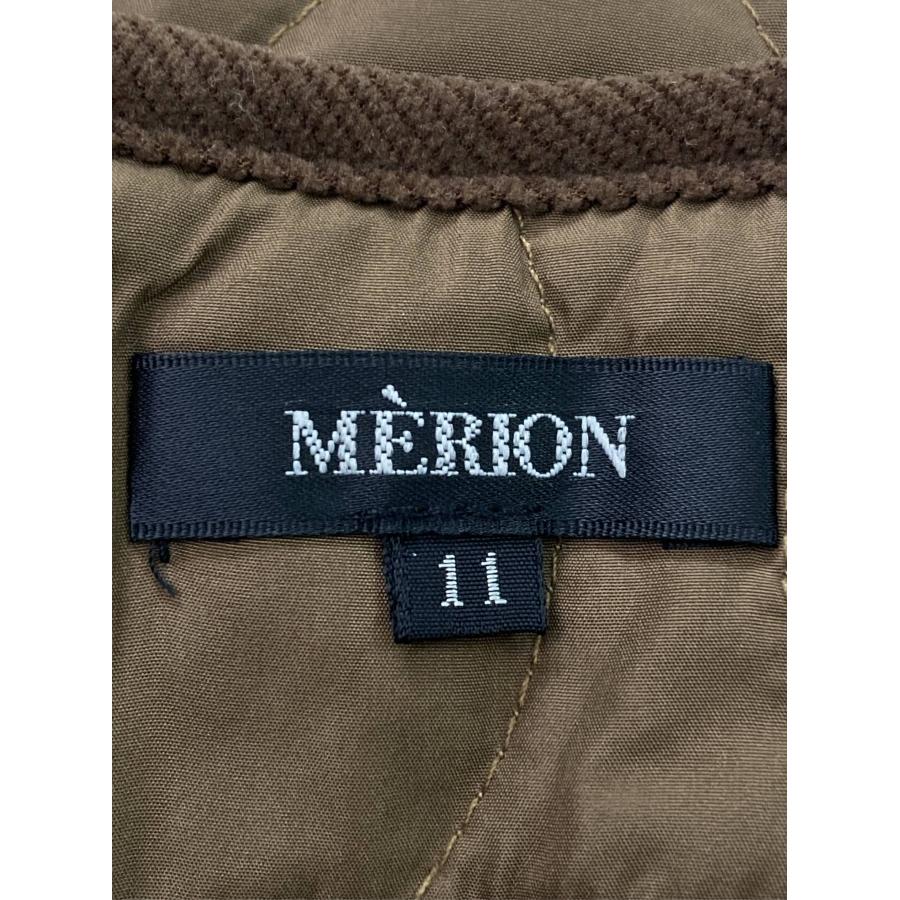 MERION ノーカラージャケット 11 ブラウン 無地 キルティング ショート丈 レディース |  | 02