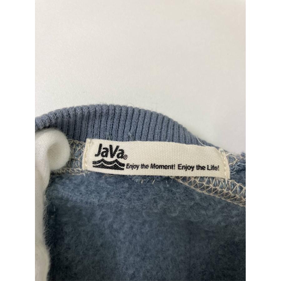 JaVa ジャバ スウェット S ブルー コットン 裏起毛 長袖 無地 ワンポイント 刺繍 ライン柄 レディース |  | 02