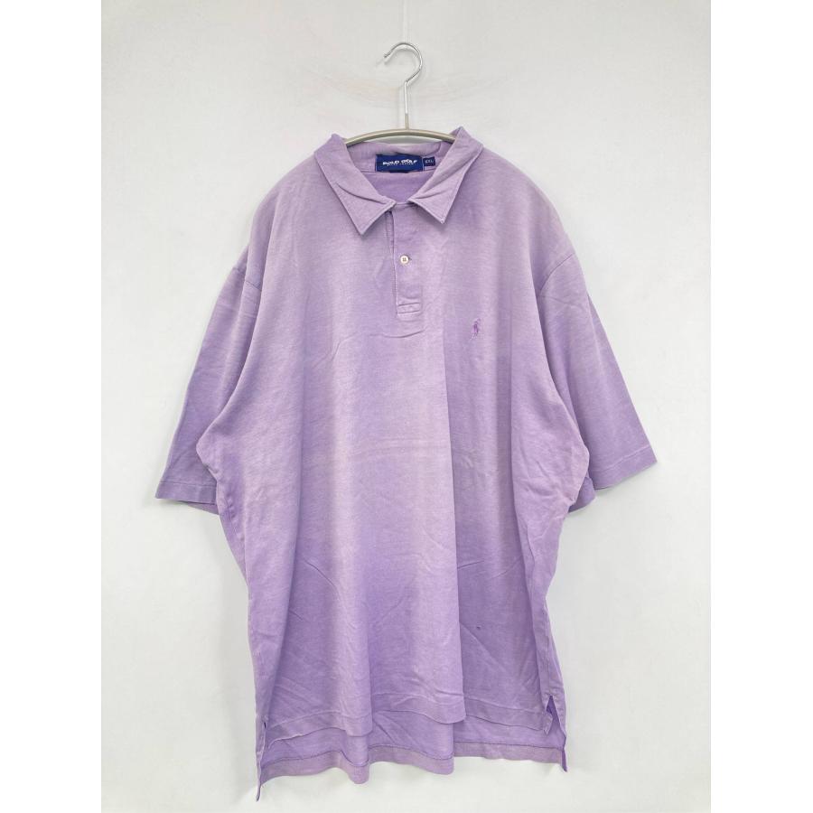 POLO GOLF RALPH LAUREN ポロゴルフラルフローレン ポロシャツ XXL パープル 無地 ワンポイント 刺繍 半袖 メンズ | 