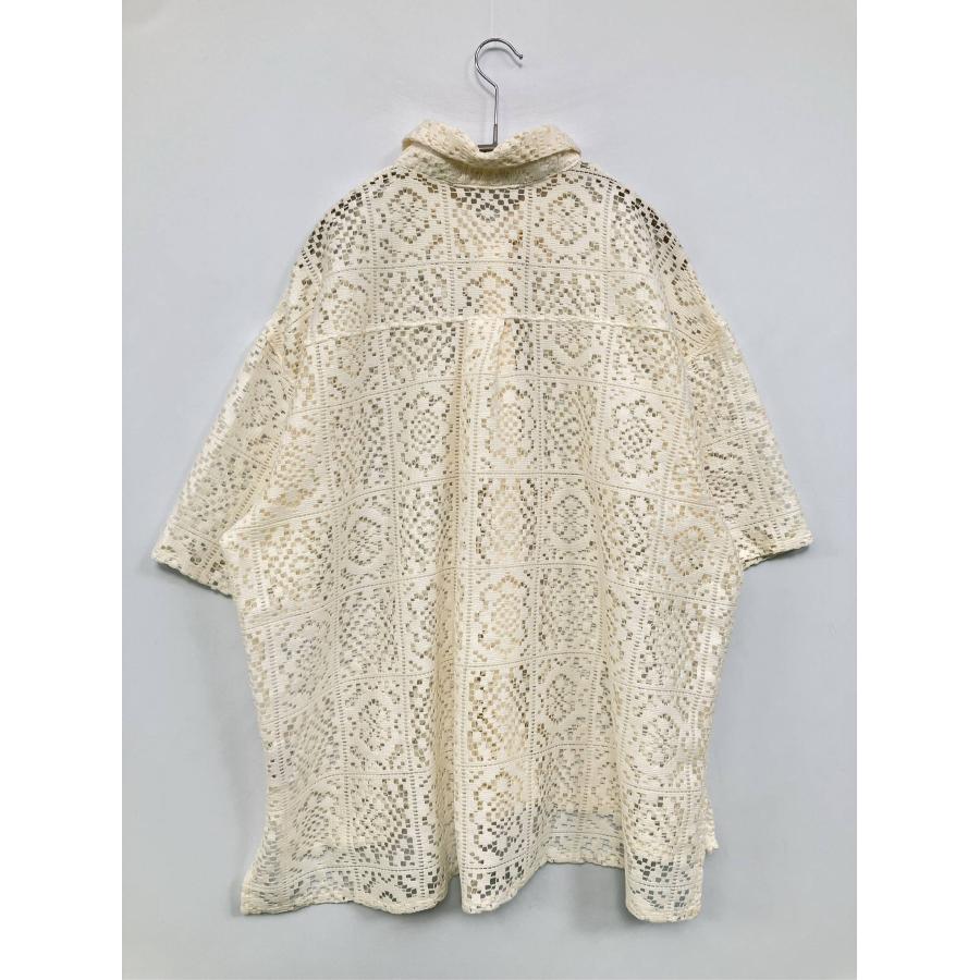 JaVa ジャバ シャツ/ブラウス XL アイボリー コットン レース ミドル丈 半袖 レギュラーカラー レディース |  | 01