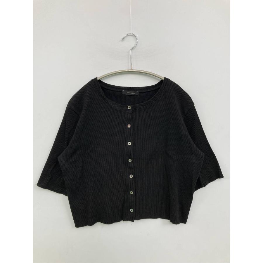 JEANASIS ジーナシス カーディガン/ボレロ F ブラック コットン 無地 ショート丈 ミドル丈 半端袖 半袖 レディース | JEANASIS
