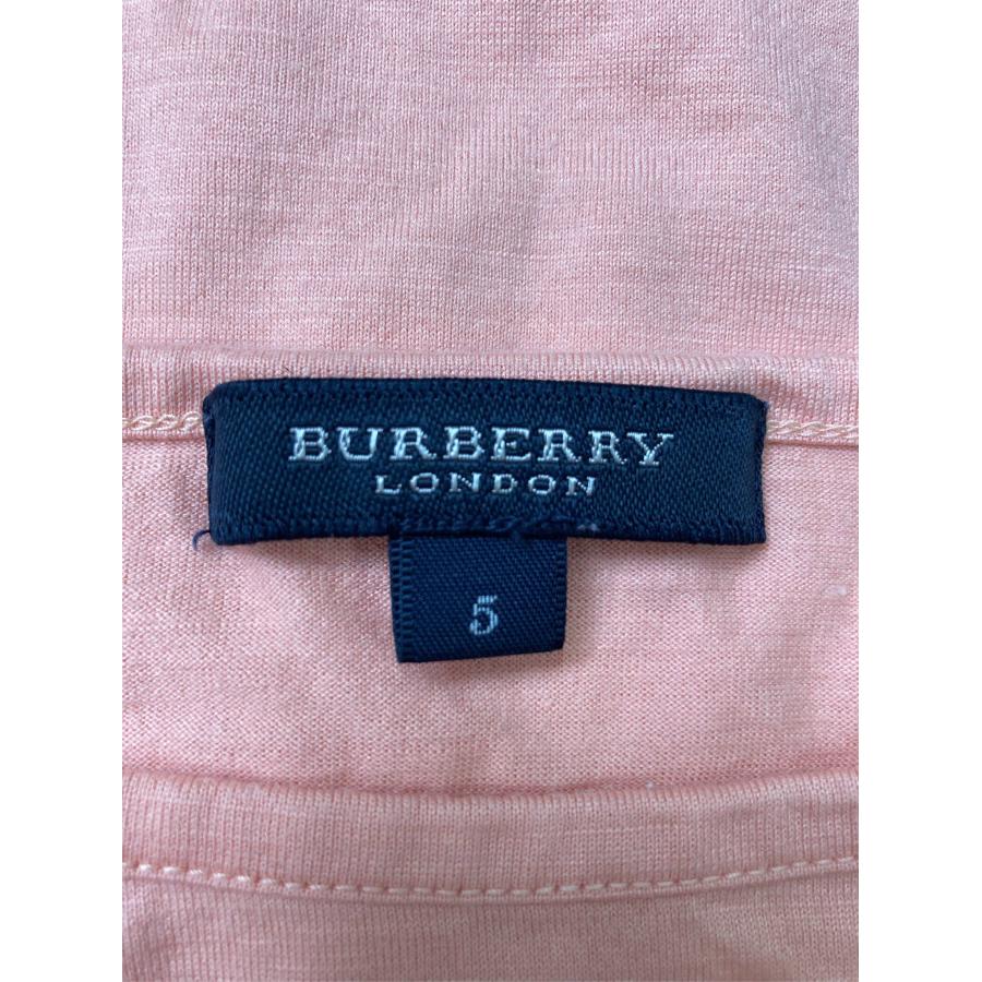 BURBERRY LONDON バーバリーロンドン Tシャツ/カットソー 5 ピンク 無地 ワンポイント ミドル丈 半袖 ボートネック レディース |  | 03