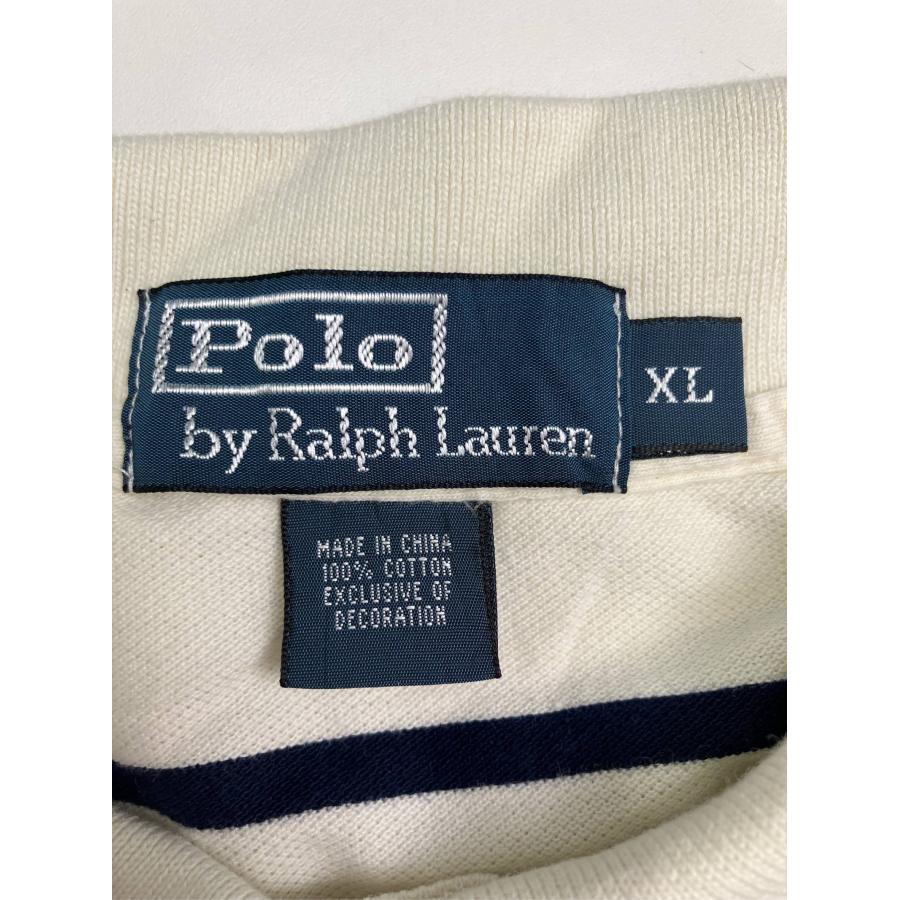Polo by Ralph Lauren ポロバイラルフローレン ポロシャツ XL アイボリー ボーダー柄 ワンポイント ブランドロゴ 刺繍 メンズ |  | 02