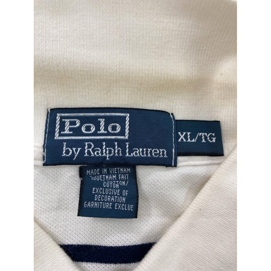Polo by Ralph Lauren ポロバイラルフローレン ポロシャツ XL アイボリー ボーダー柄 ワンポイント ブランドロゴ 刺繍 メンズ |  | 02