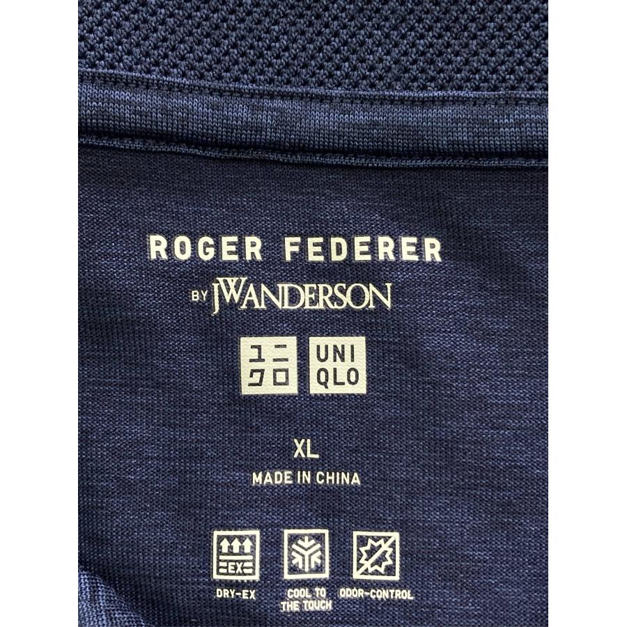 UNIQLO JW Anderson ユニクロジェイダブリューアンダーソン ポロシャツ XL ネイビー 無地 ライン柄 半袖 メンズ |  | 02