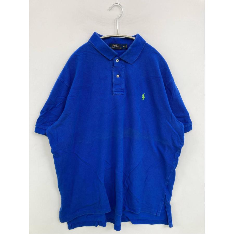 Polo Ralph Lauren ポロラルフローレン ポロシャツ XL ブルー 無地 ワンポイント ブランドロゴ 刺繍 半袖 メンズ | 