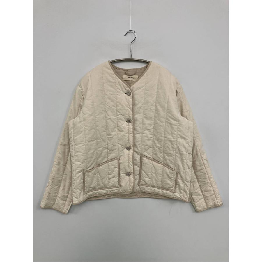 TODAYFUL トゥデイフル ノーカラージャケット F アイボリー コットン 無地 キルティング ショート丈 レディース | TODAYFUL