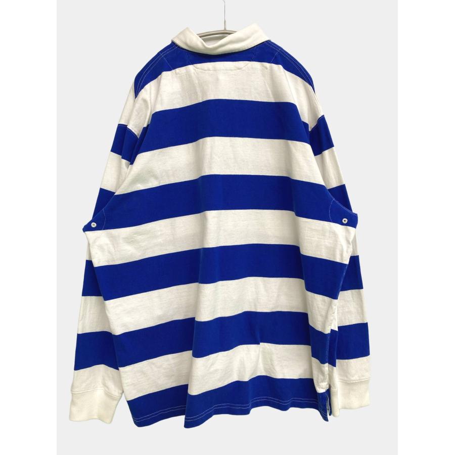 Polo by Ralph Lauren ポロバイラルフローレン ポロシャツ XL ブルー ボーダー柄 ワンポイント ブランドロゴ 長袖 メンズ |  | 01