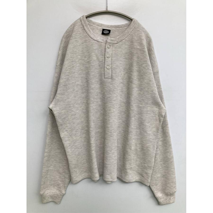 FREAK'S STORE フリークスストア Tシャツ/カットソー S グレー 無地 ミドル丈 長袖 ヘンリーネック クルーネック(丸首) メンズ | FREAK'S STORE