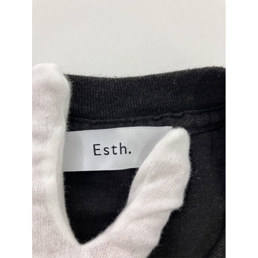 Esth. Tシャツ/カットソー XL ブラック 前面プリント ブランドロゴ ミドル丈 半袖 クルーネック(丸首) メンズ レディース |  | 02
