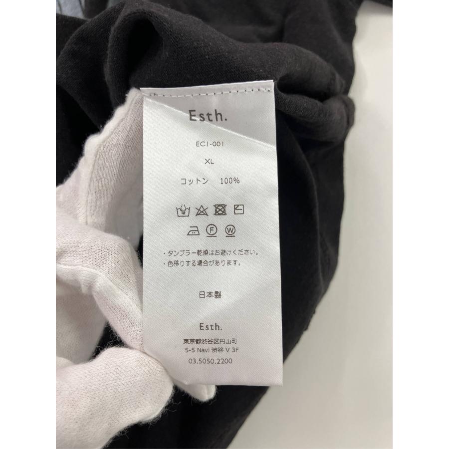 Esth. Tシャツ/カットソー XL ブラック 前面プリント ブランドロゴ ミドル丈 半袖 クルーネック(丸首) メンズ レディース |  | 03