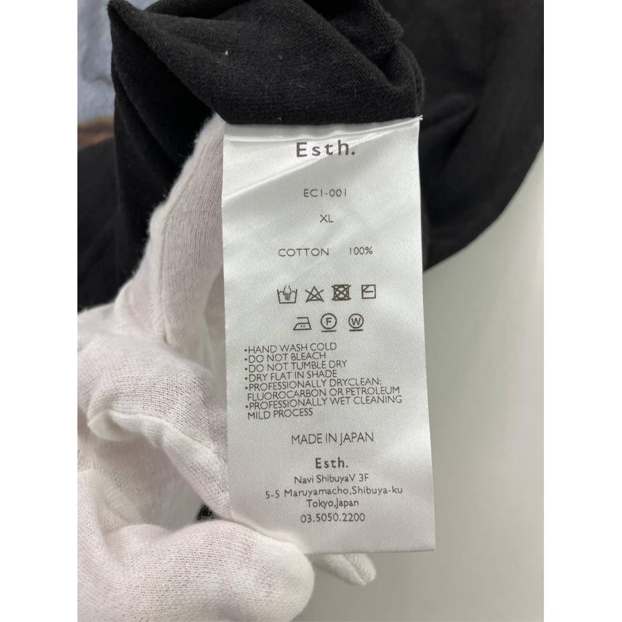 Esth. Tシャツ/カットソー XL ブラック 前面プリント ブランドロゴ ミドル丈 半袖 クルーネック(丸首) メンズ レディース |  | 04