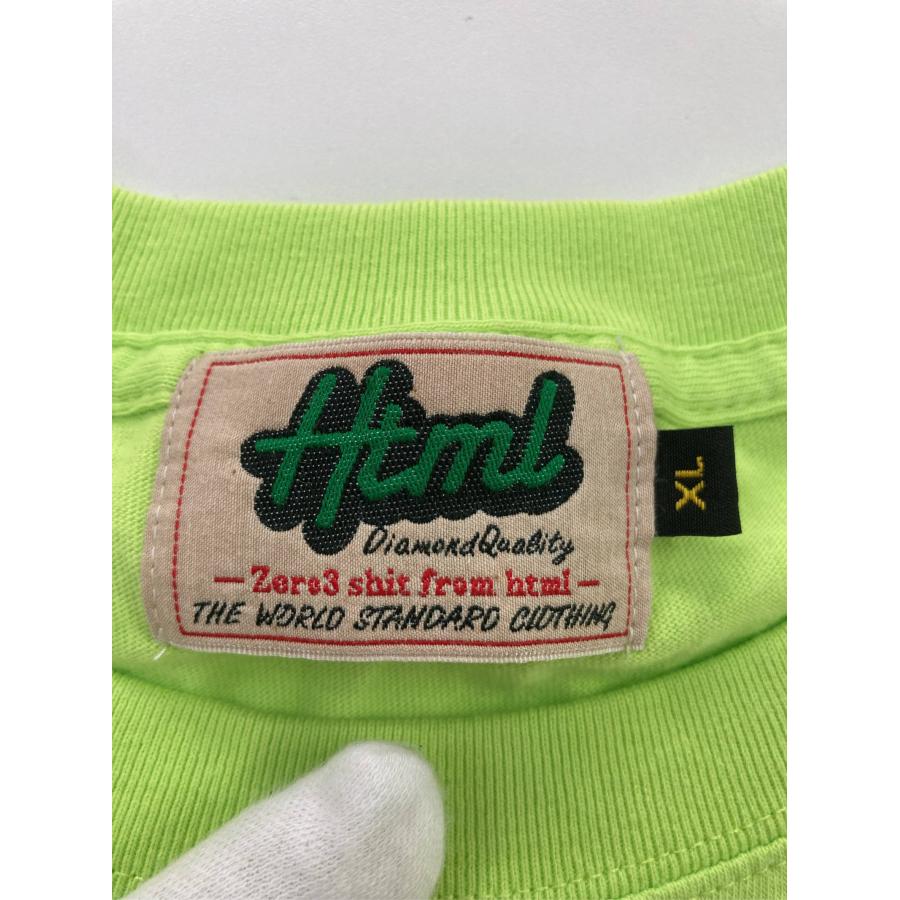 Html Tシャツ/カットソー XL ライトグリーン 前面プリント バックプリント ブランドロゴ ミドル丈 半袖 クルーネック(丸首) メンズ |  | 02