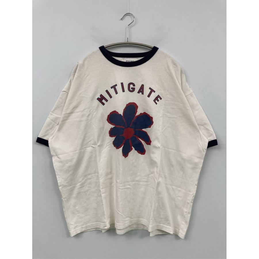 MONO-MART モノマート Tシャツ/カットソー F アイボリー 前面プリント ミドル丈 半袖 クルーネック(丸首) レディース | MONO-MART