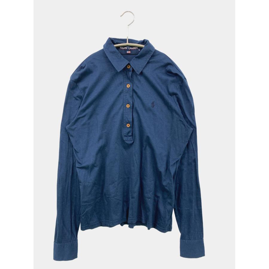RALPH LAUREN SPORT ラルフローレンスポーツ ポロシャツ L ネイビー 無地 ワンポイント 長袖 レディース | 