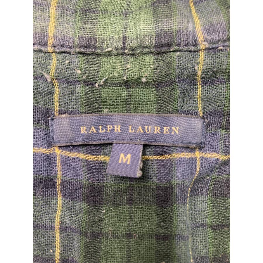 Ralph Lauren ラルフローレン シャツワンピース M グリーン チェック柄 ブランドロゴ 刺繍 長袖 ひざ丈 レディース |  | 02
