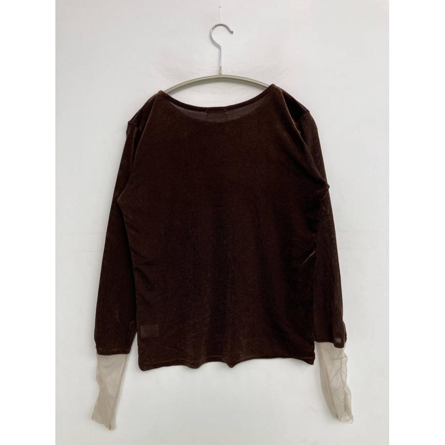 mily bilet Tシャツ/カットソー M ブラウン 無地 ミドル丈 長袖 クルーネック(丸首) レディース | mily bilet | 01
