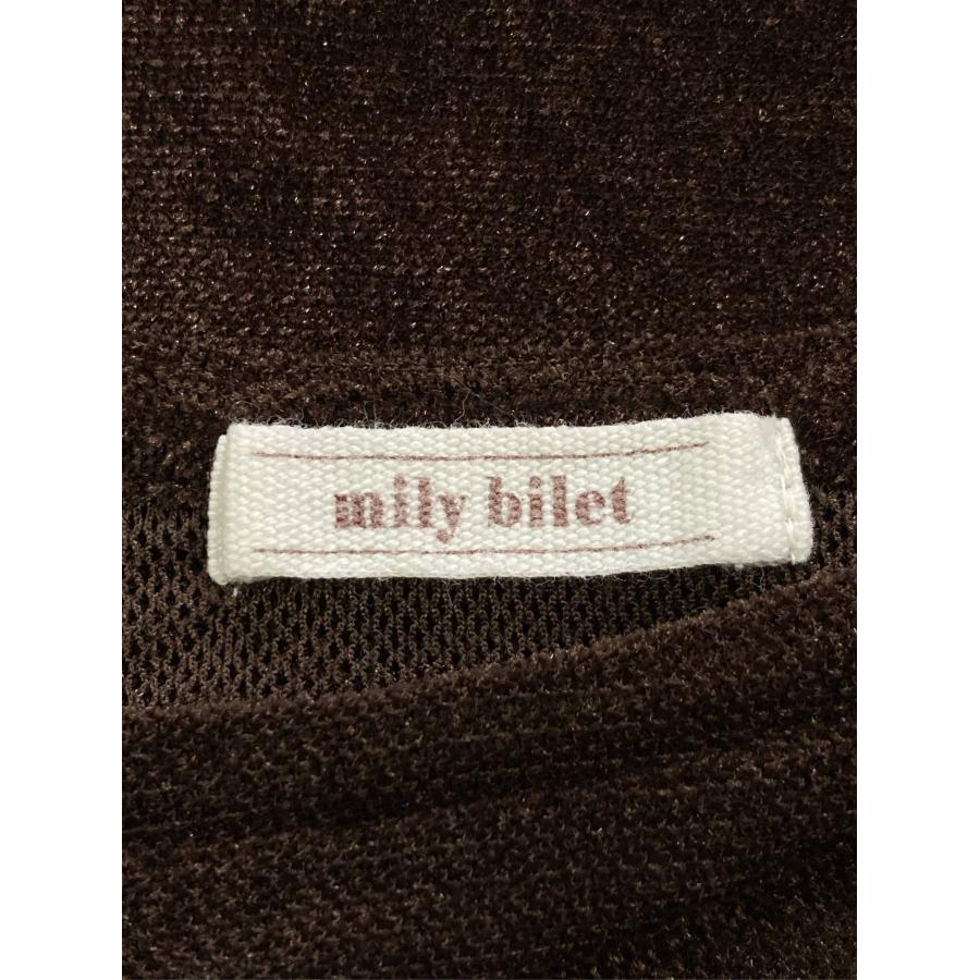 mily bilet Tシャツ/カットソー M ブラウン 無地 ミドル丈 長袖 クルーネック(丸首) レディース | mily bilet | 02