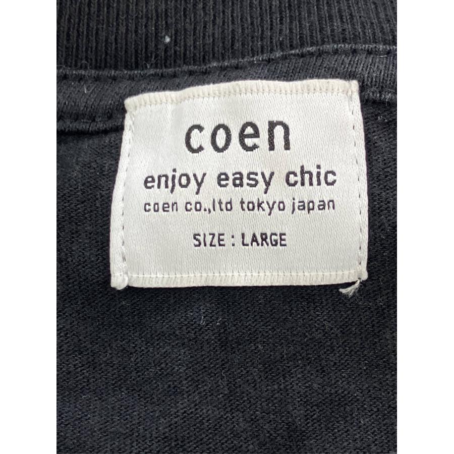 coen コーエン Tシャツ/カットソー LARGE ブラック 無地 ワンポイント 刺繍 ブランドロゴ ミドル丈 半袖 メンズ レディース | coen | 02