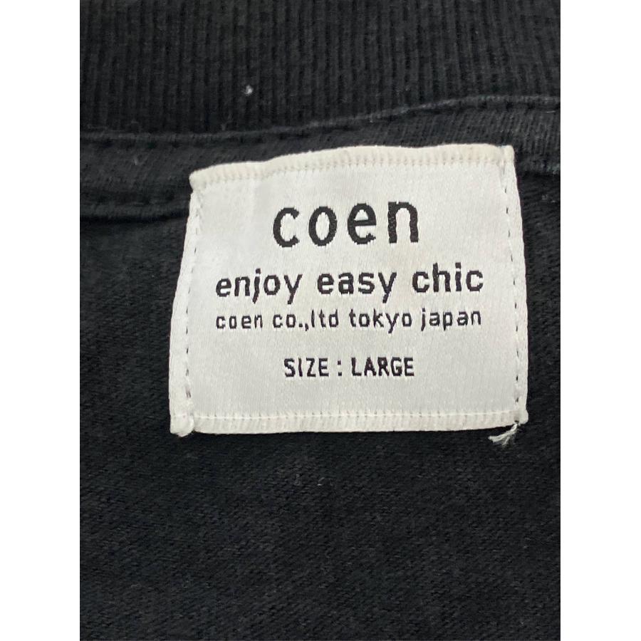 coen コーエン Tシャツ/カットソー LARGE ブラック 無地 ワンポイント 刺繍 ブランドロゴ ミドル丈 半袖 メンズ レディース | coen | 03