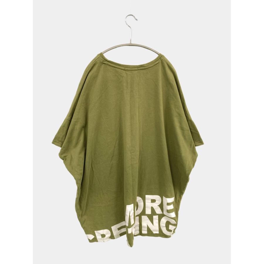 One Way ワンウェイ Tシャツ/カットソー M カーキ 前面プリント バックプリント ミドル丈 半袖 クルーネック(丸首) レディース |  | 01