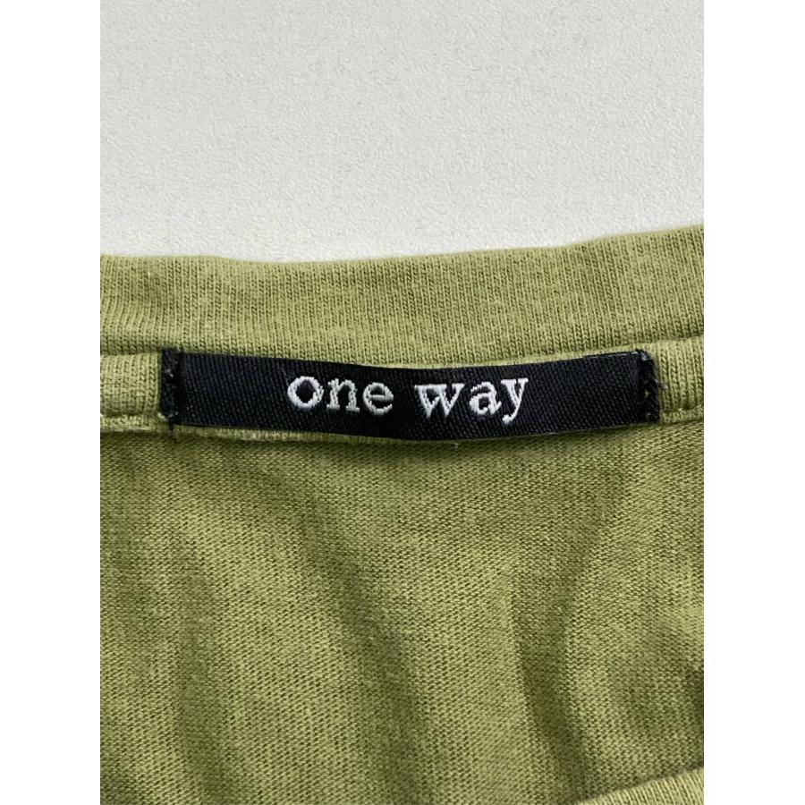One Way ワンウェイ Tシャツ/カットソー M カーキ 前面プリント バックプリント ミドル丈 半袖 クルーネック(丸首) レディース |  | 02