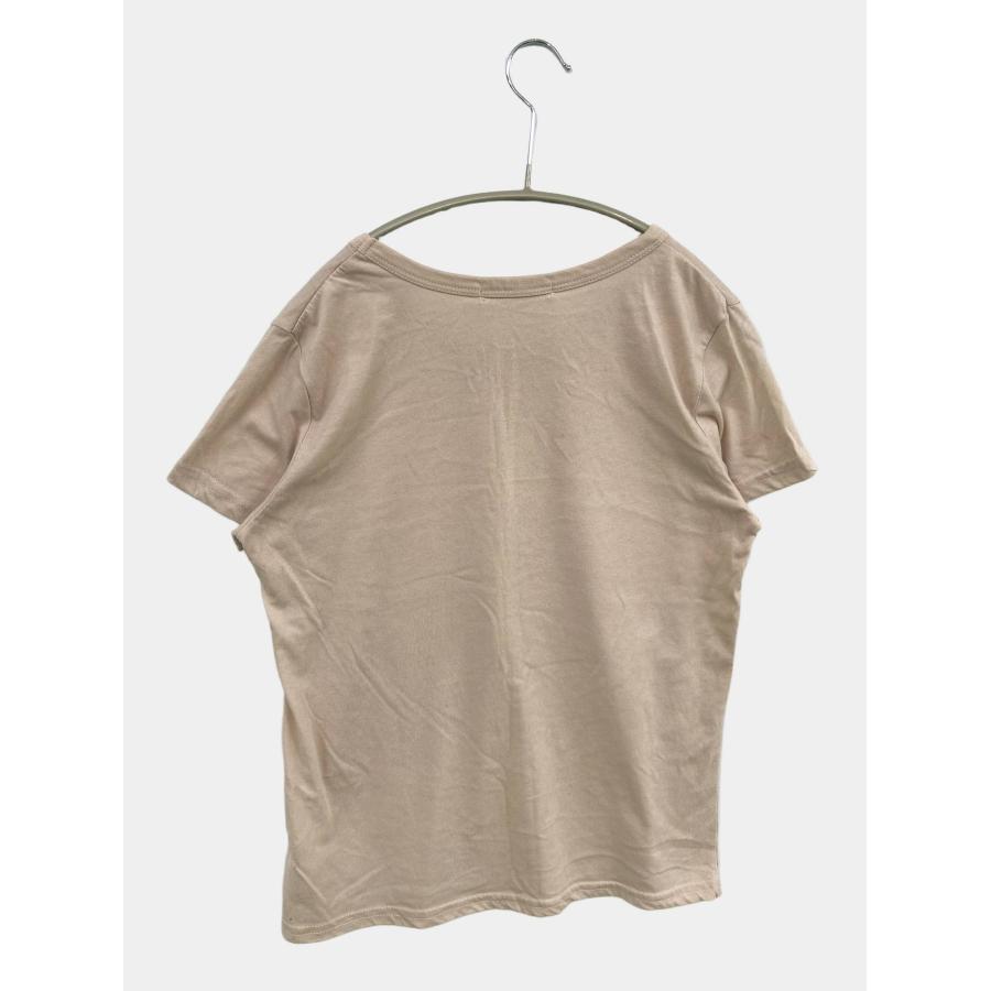 TM-PARTY ティーエムパーティー Tシャツ/カットソー M ベージュ 前面プリント ミドル丈 半袖 クルーネック(丸首) レディース |  | 01