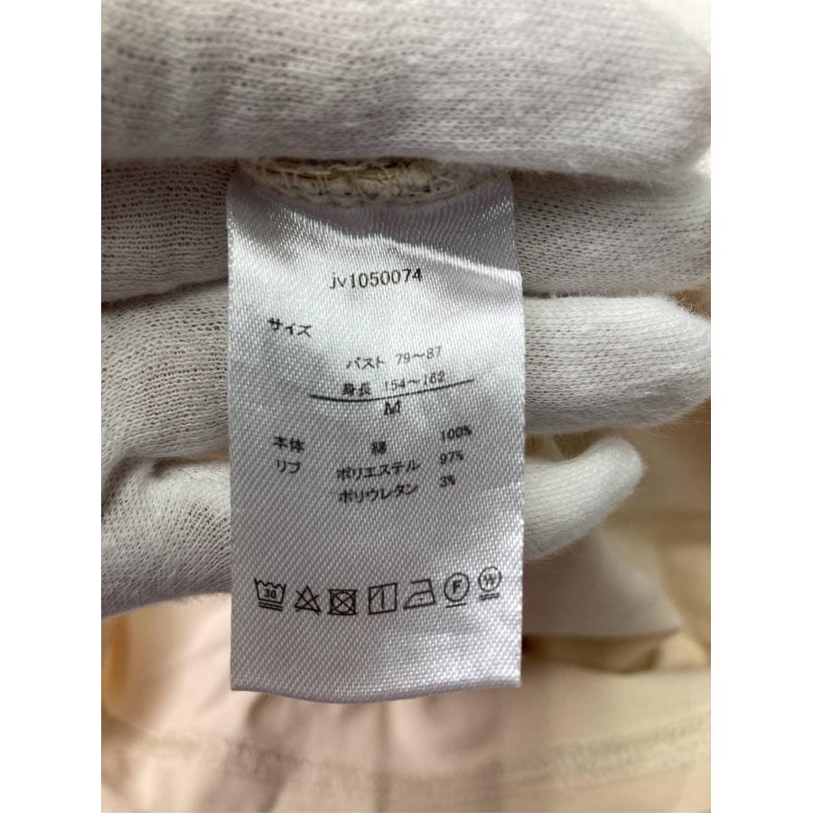 JaVa ジャバ Tシャツ/カットソー M ベージュ 無地 ワンポイント ライン柄 半袖 ミドル丈 クルーネック(丸首) レディース |  | 03