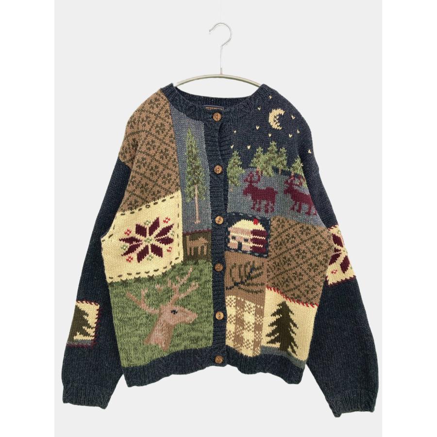 wool rich ウールリッチ カーディガン/ボレロ L 長袖 その他総柄 コットン ウール・ニット ミドル丈 レディース | 