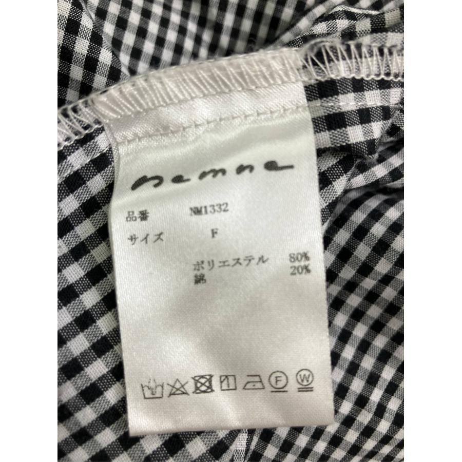 nemne ネンネ シャツ/ブラウス F ブラック コットン チェック柄 ミドル丈 長袖 スタンドカラー レディース | nemne | 03