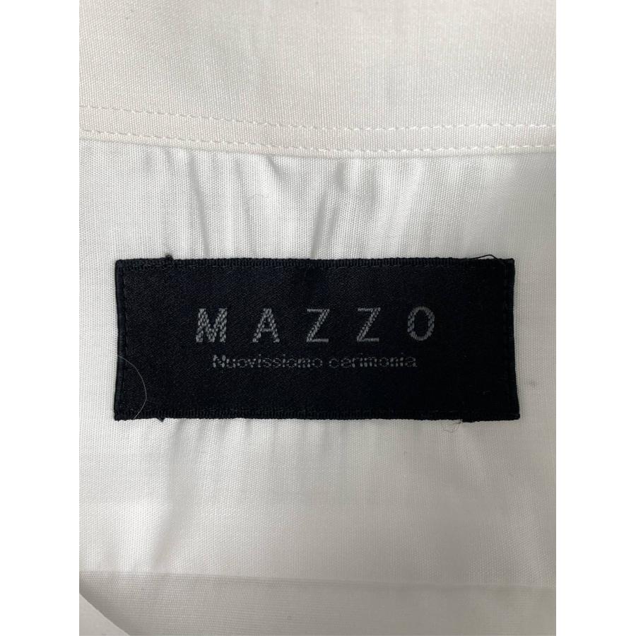 MAZZO ビジネスシャツ LL ホワイト 無地 長袖 ワイドカラー メンズ |  | 02