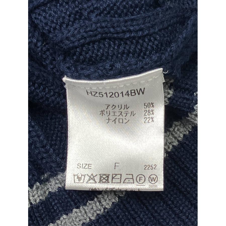 hazyl カーディガン/ボレロ F ネイビー ニット ナイロン ワンポイント ライン柄 ショート丈 長袖 レディース | hazyl | 03