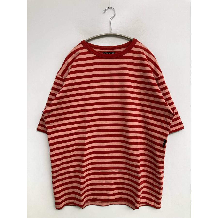 agns b. アニエスベー Tシャツ/カットソー 2 レッド ボーダー柄 ミドル丈 半袖 クルーネック(丸首) メンズ | 