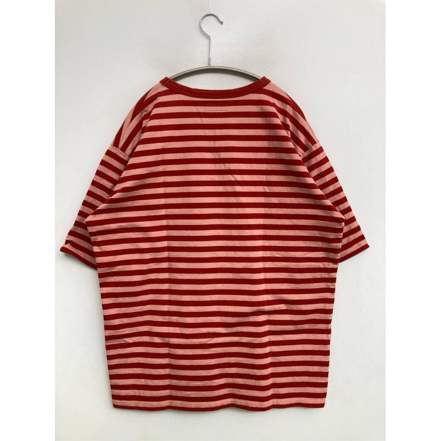 agns b. アニエスベー Tシャツ/カットソー 2 レッド ボーダー柄 ミドル丈 半袖 クルーネック(丸首) メンズ |  | 01