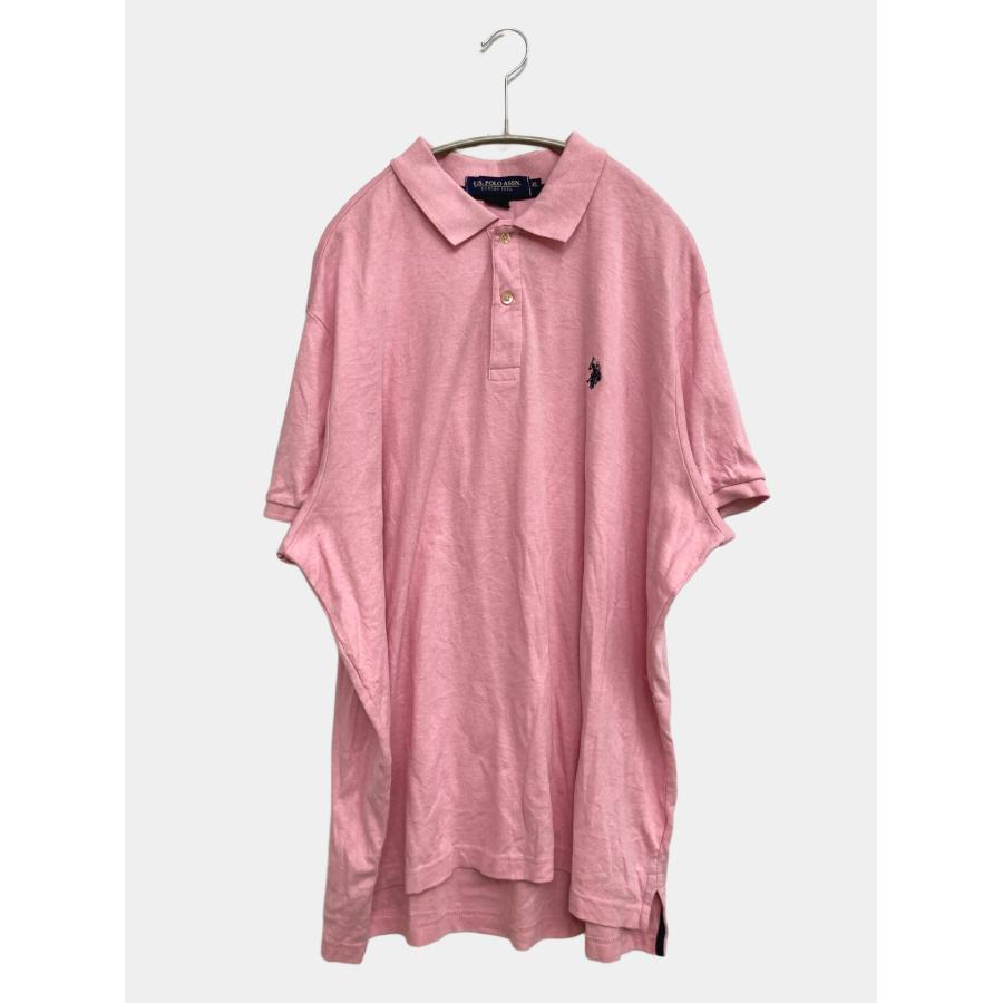 U.S. POLO ASSN. ユーエスポロアッスン ポロシャツ XL ピンク 無地 ワンポイント ブランドロゴ 半袖 メンズ | U.S. POLO ASSN.