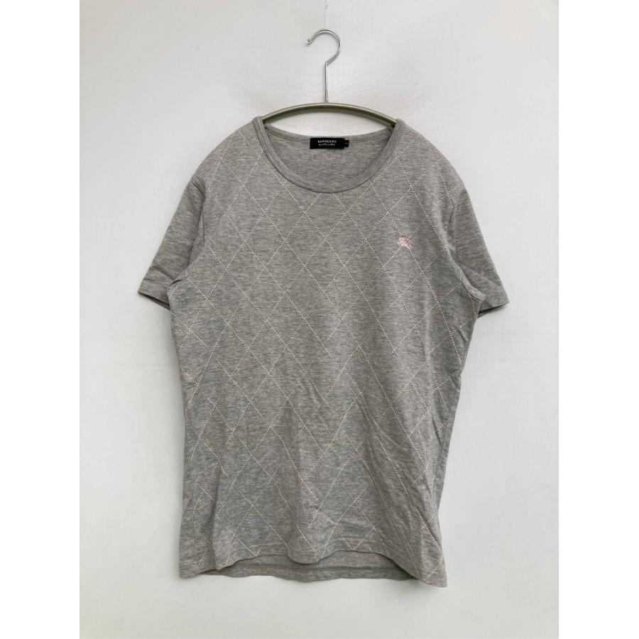 BURBERRY BLACK LABEL バーバリーブラックレーベル Tシャツ/カットソー 2 グレー ワンポイント その他総柄 ミドル丈 メンズ | BURBERRY BLACK LABEL