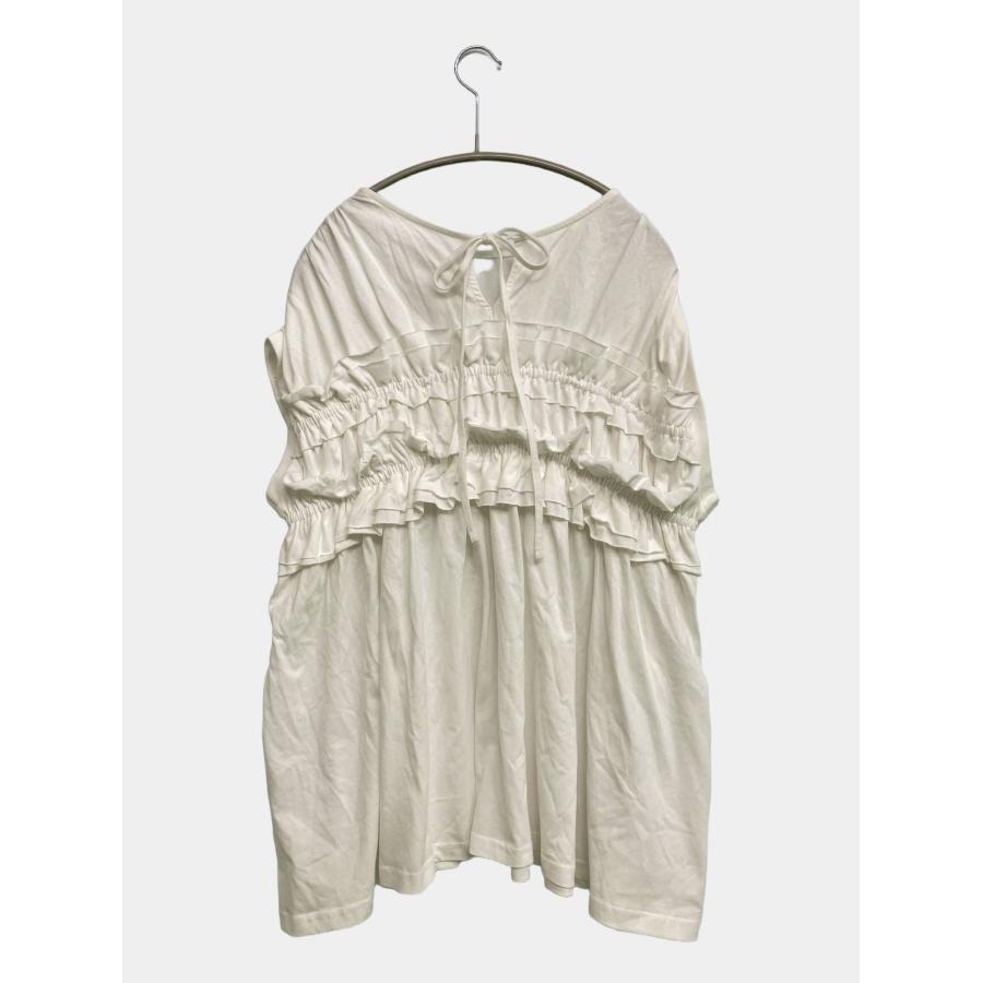 forksy. フォルクシー Tシャツ/カットソー FREE ホワイト 無地 フリル リボン ミドル丈 半袖 クルーネック(丸首) レディース | forksy. | 01