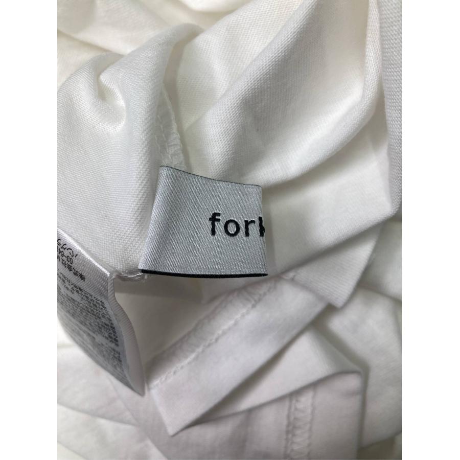forksy. フォルクシー Tシャツ/カットソー FREE ホワイト 無地 フリル リボン ミドル丈 半袖 クルーネック(丸首) レディース | forksy. | 02