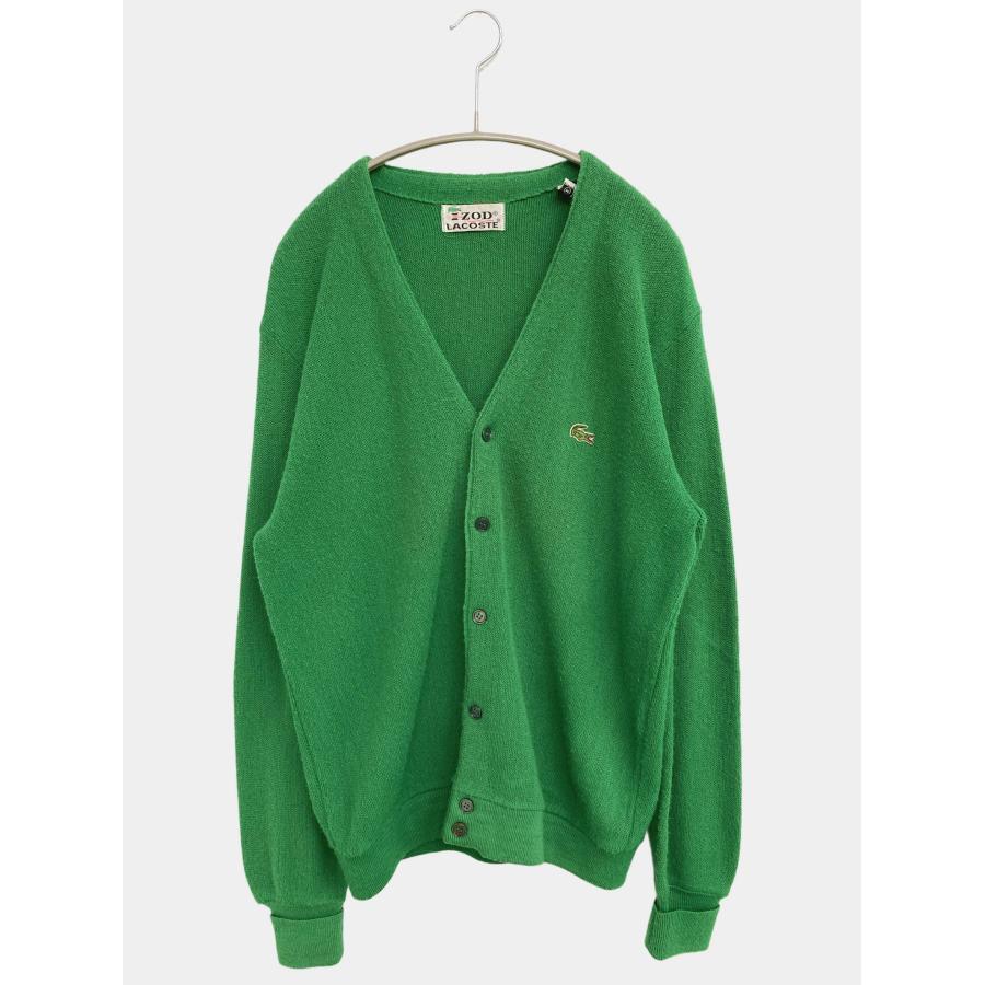 IZOD LACOSTE アイゾッドラコステ カーディガン/ボレロ M グリーン ウール・ニット 無地 ワンポイント ブランドロゴ ミドル丈 メンズ | 